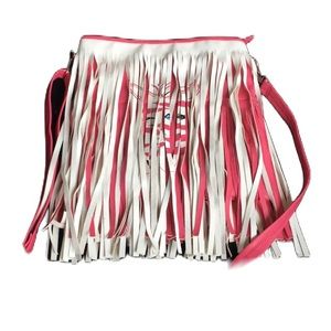 Hot Pink Zebra Tassels Shoulder Bag